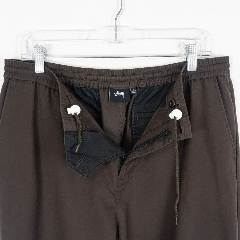 Stussy Bryan Pant in Brown Drawstring elastic waist size Large